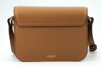 Sac à bandoulière élégant en cuir de veau Versace marron
