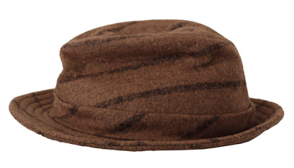 Chapeau d'été à rayures marron Fedora Dolce &amp; Gabbana