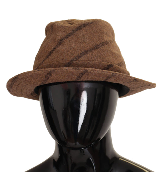 Chapeau d'été à rayures marron Fedora Dolce &amp; Gabbana