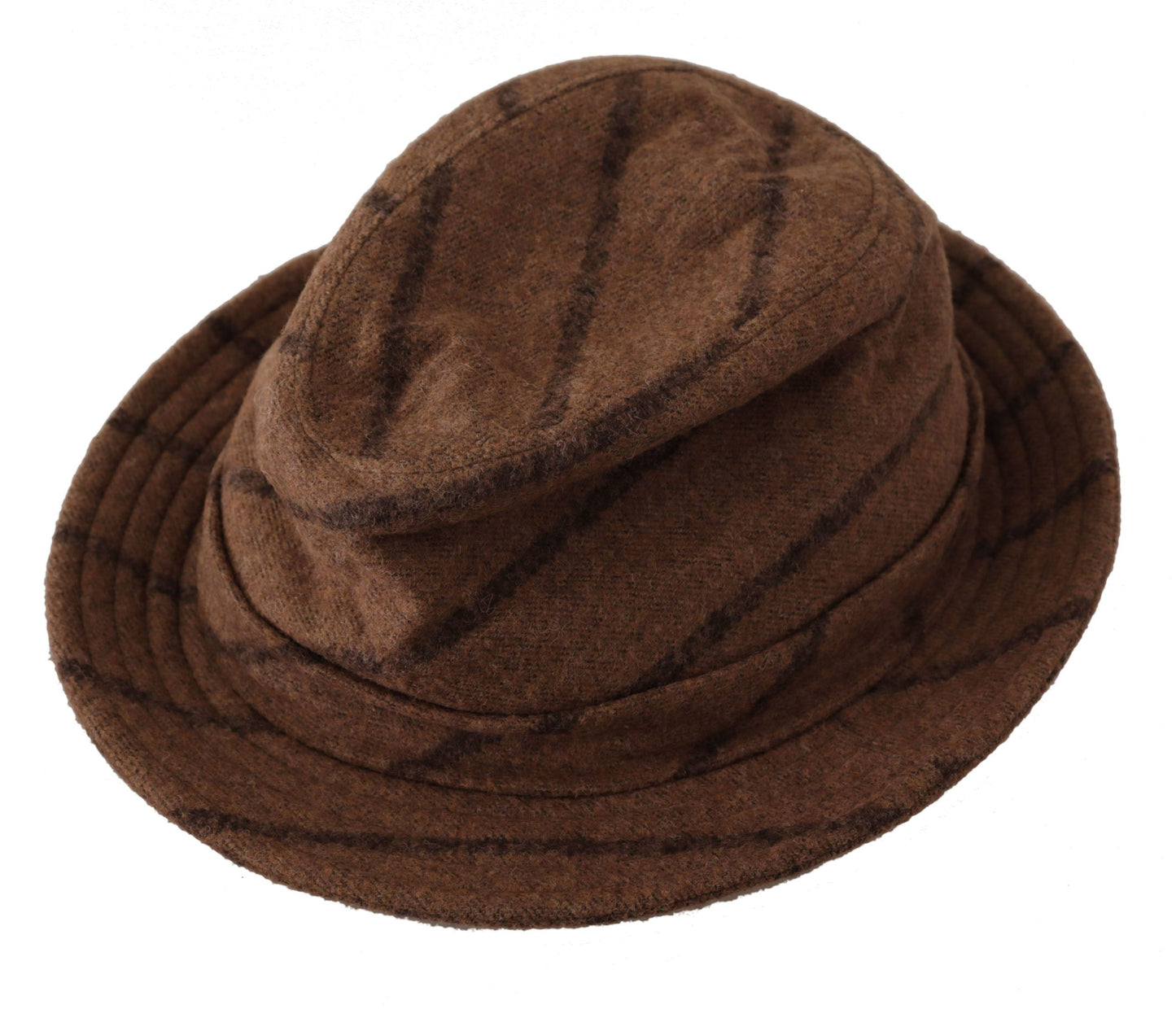 Chapeau d'été à rayures marron Fedora Dolce &amp; Gabbana