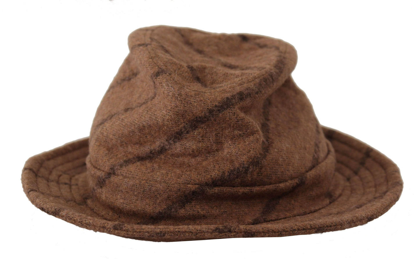 Chapeau d'été à rayures marron Fedora Dolce &amp; Gabbana