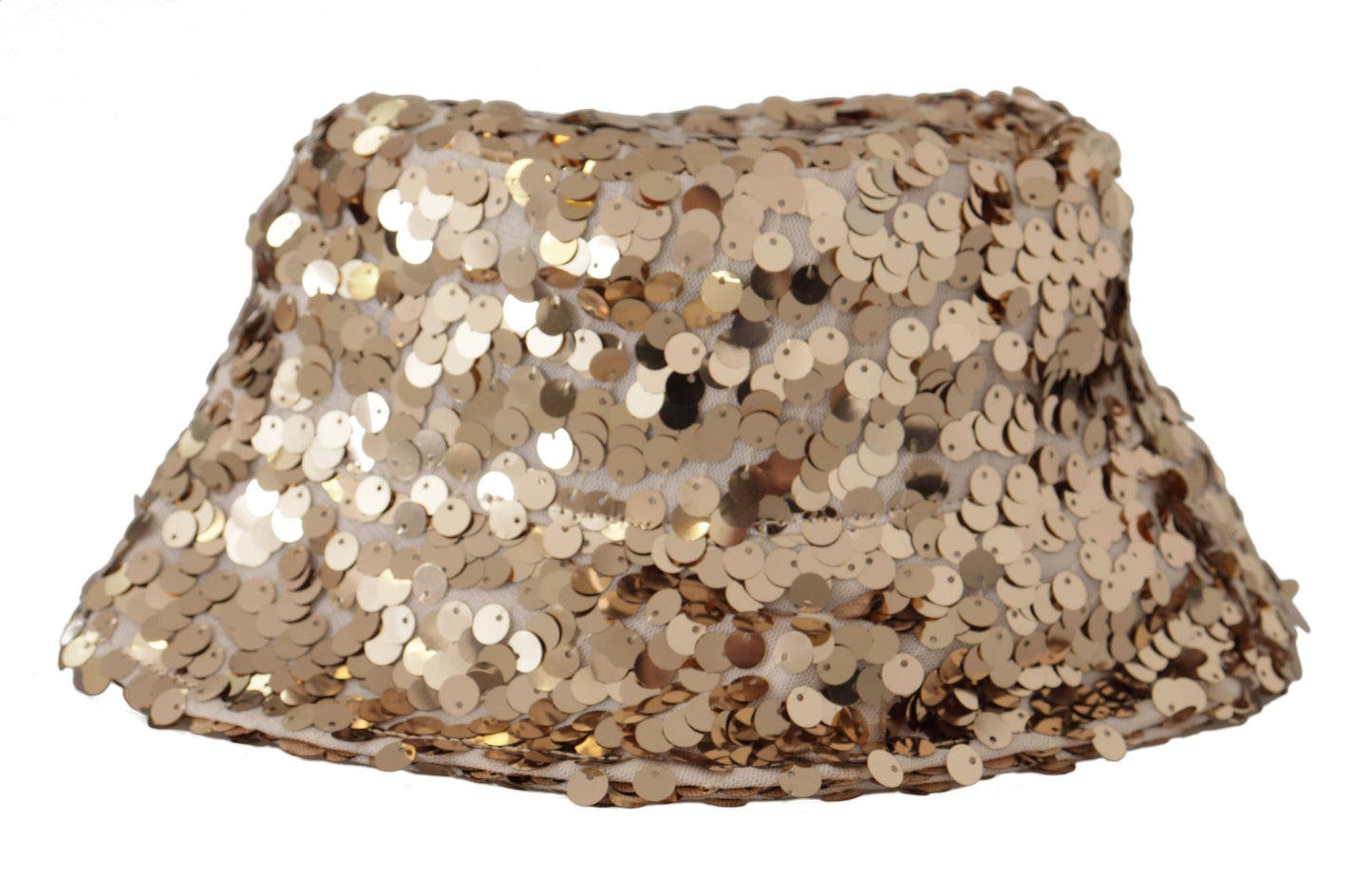 Chapeau bob Dolce &amp; Gabbana en soie dorée orné de sequins