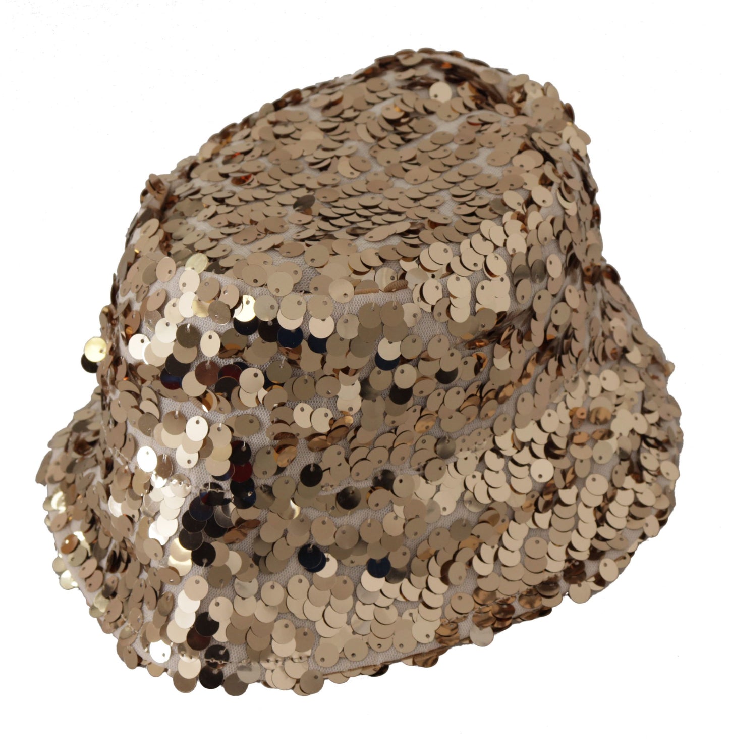 Chapeau bob Dolce &amp; Gabbana en soie dorée orné de sequins