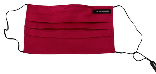 Masque facial Dolce &amp; Gabbana en coton rouge plissé avec élastique et sangle d'oreille, taille unique