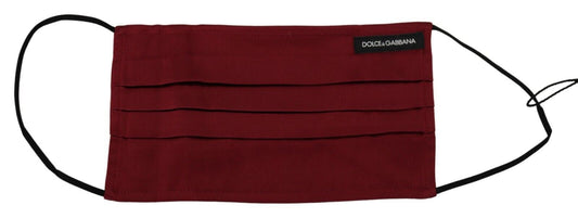 Masque facial Dolce &amp; Gabbana en soie marron plissée avec élastique et sangle d'oreille, taille unique