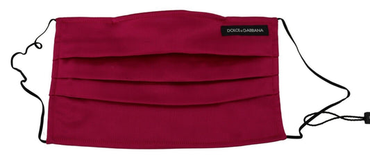 Masque facial Dolce &amp; Gabbana en soie marron plissée avec élastique et sangle d'oreille, taille unique