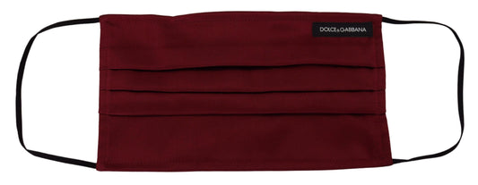 Masque facial Dolce &amp; Gabbana en soie marron plissée avec élastique et sangle d'oreille, taille unique