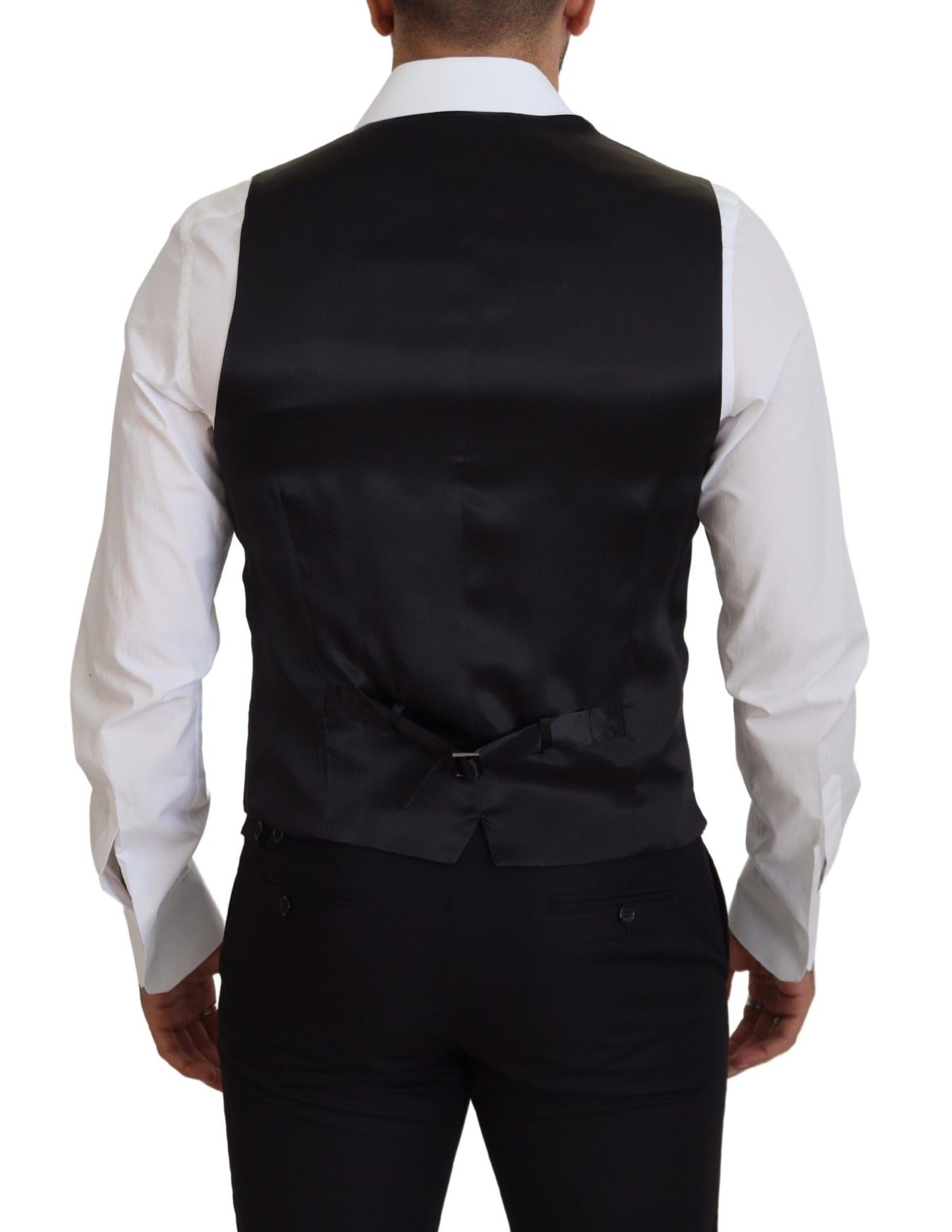 Gilet de soirée en laine vierge noire Dolce &amp; Gabbana