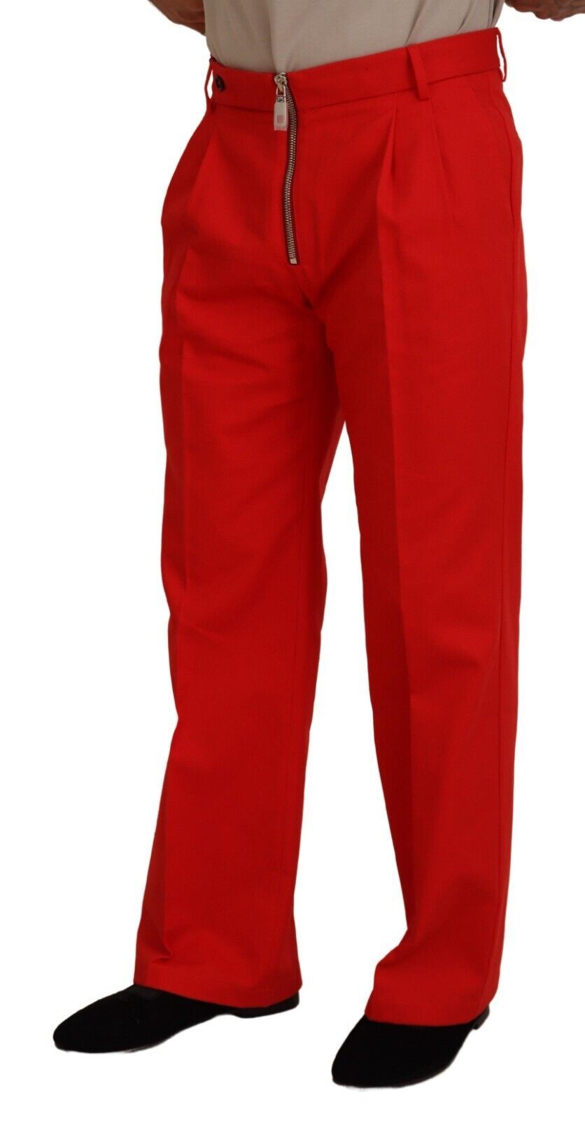 Pantalon droit rouge en coton pour homme Dolce &amp; Gabbana