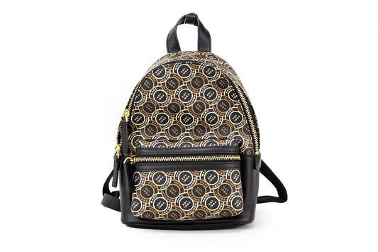 Marc Jacobs Signet Mini Schulterrucksack aus schwarzem Leder mit Logo-Aufdruck