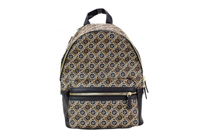 Marc Jacobs Signet – Schulterrucksack/Büchertasche aus schwarzem Leder mit Logo-Aufdruck