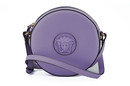 Versace Elegante, runde Umhängetasche in Lila