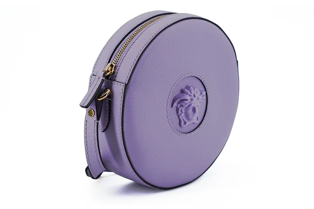Sac à bandoulière rond violet élégant