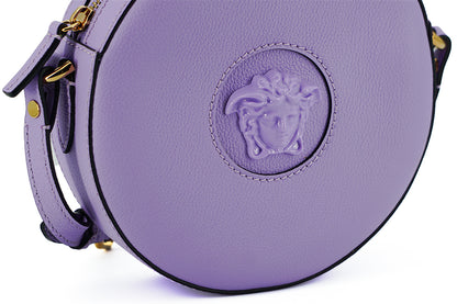 Versace Elegante, runde Umhängetasche in Lila
