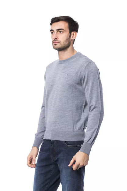 Billionaire Italian Couture Grauer Herrenpullover aus Merinowolle