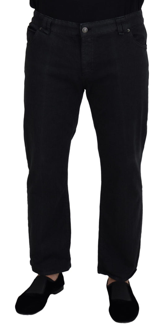 John Galliano – Lässige Jeans aus Baumwolle mit Schnalle hinten in Schwarz