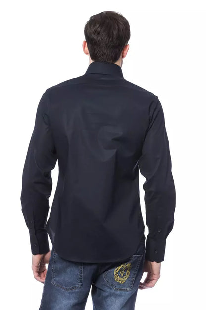 Billionaire Italian Couture Herrenhemd aus blauer Baumwolle