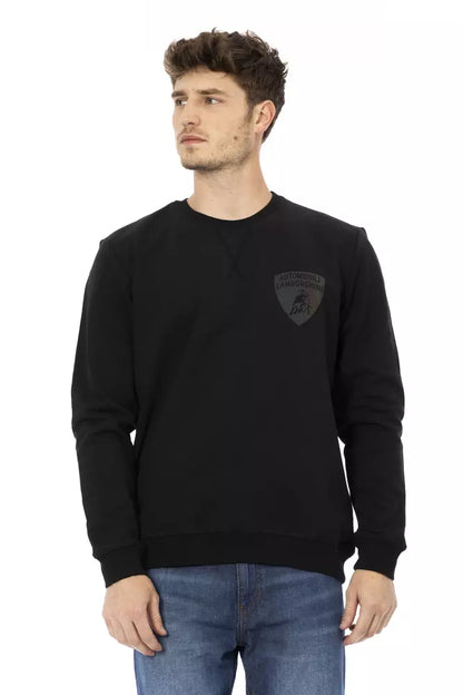 Pull homme en coton noir Automobili Lamborghini