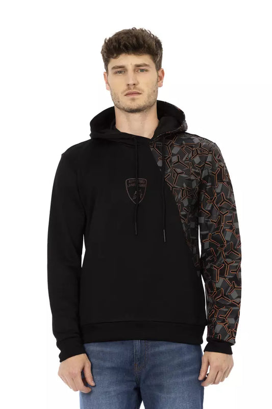 Automobili Lamborghini Herren-Kapuzenpullover aus schwarzer Baumwolle