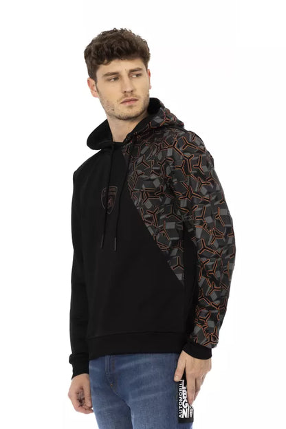 Automobili Lamborghini Herren-Kapuzenpullover aus schwarzer Baumwolle