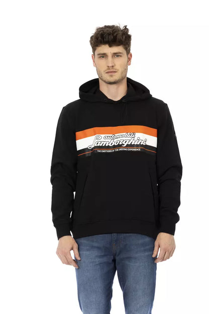 Sweat-shirt en coton noir pour homme Automobili Lamborghini