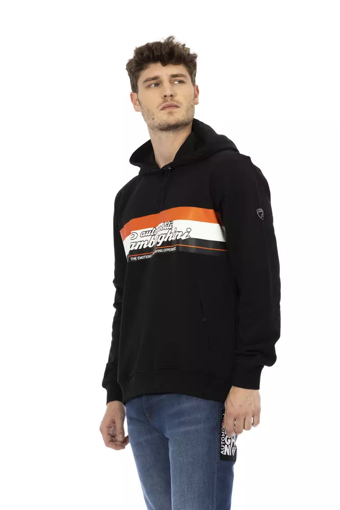 Sweat-shirt en coton noir pour homme Automobili Lamborghini