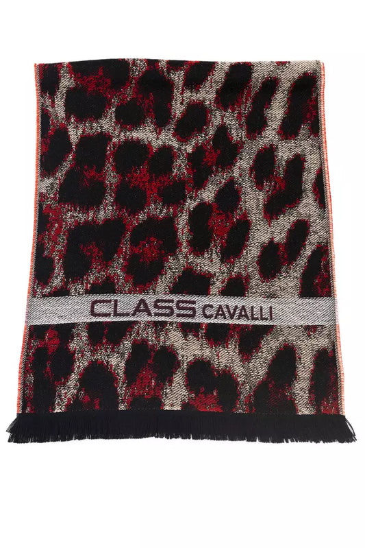 Cavalli Class Burgunderfarbener Wollschal für Herren
