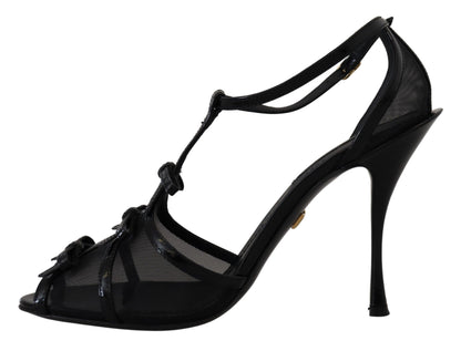 Sandales à talons aiguilles noires Dolce &amp; Gabbana
