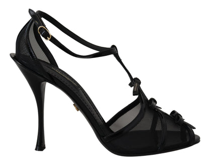 Sandales à talons aiguilles noires Dolce &amp; Gabbana