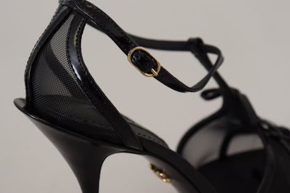 Sandales à talons aiguilles noires Dolce &amp; Gabbana