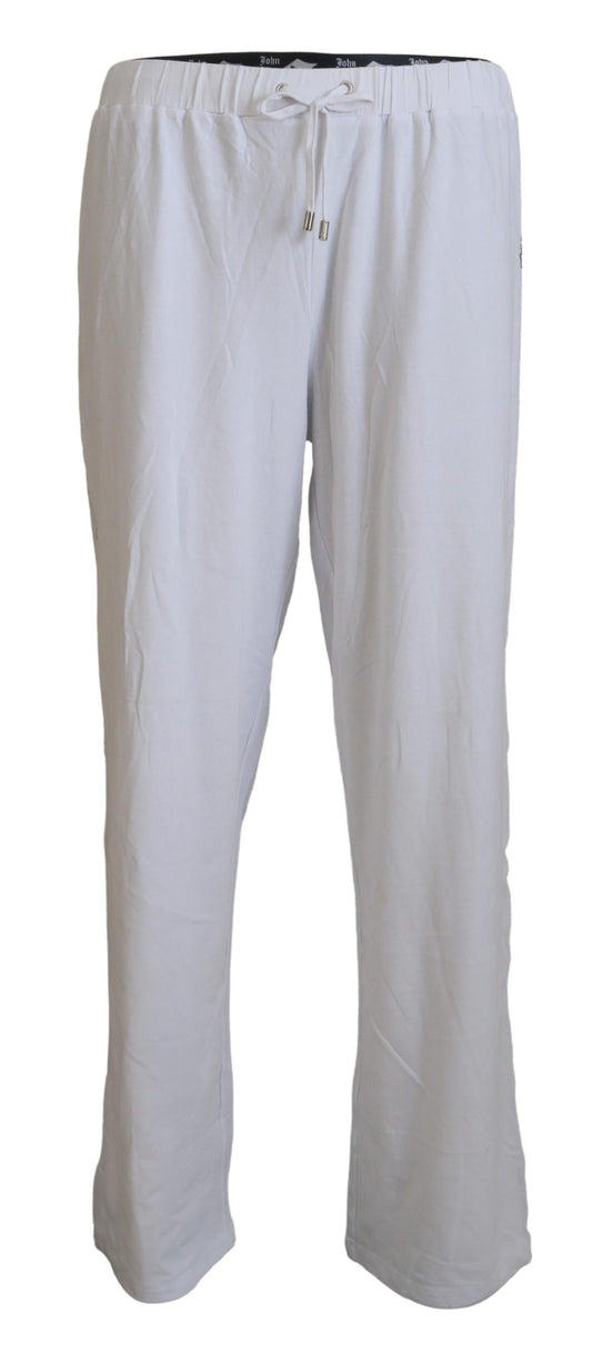 John Galliano Weiße Baumwoll-Logo-lose Herrenhose