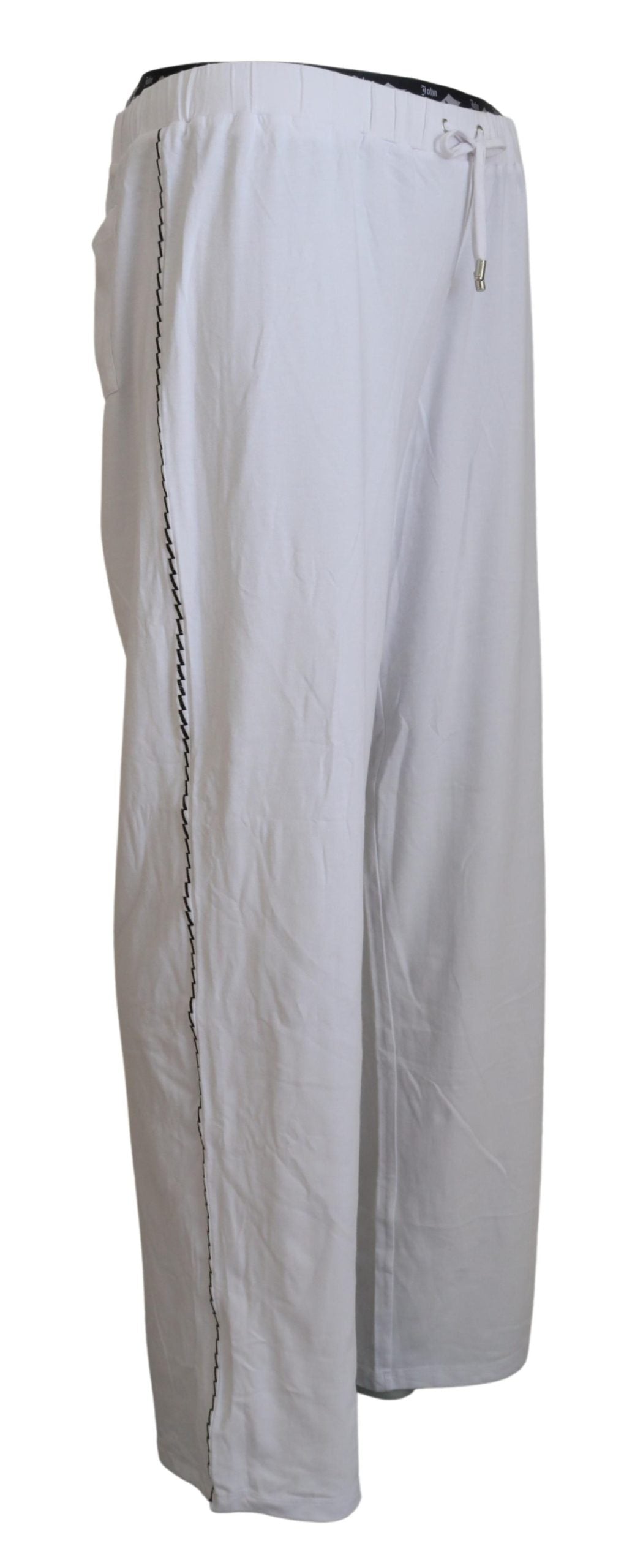 John Galliano Weiße Baumwoll-Logo-lose Herrenhose