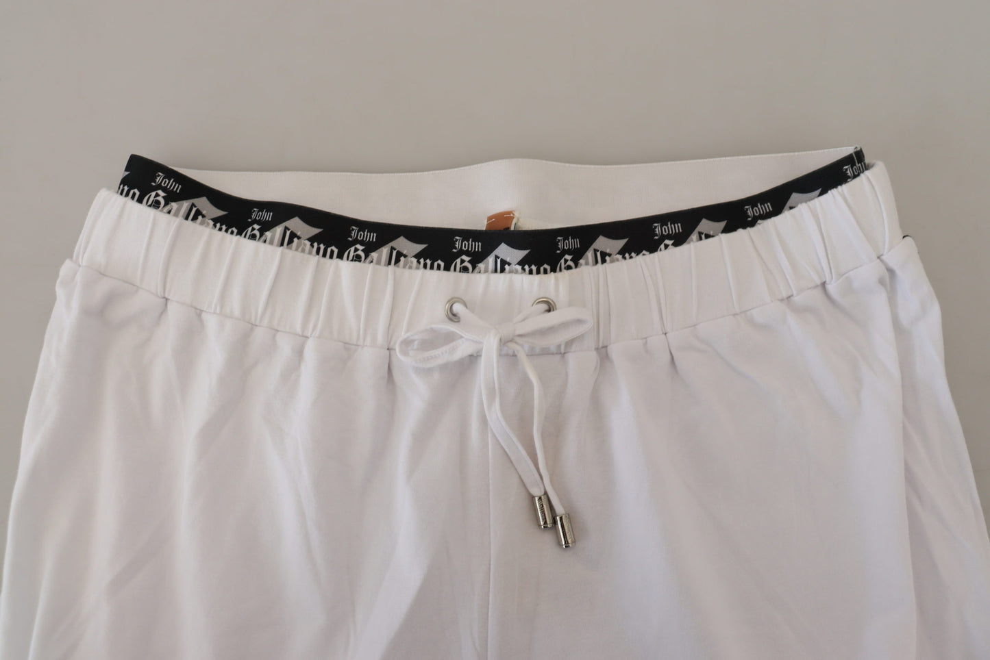John Galliano Weiße Baumwoll-Logo-lose Herrenhose