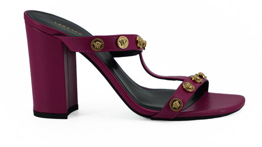 Versace – Elegante, violette Sandalen aus Kalbsleder