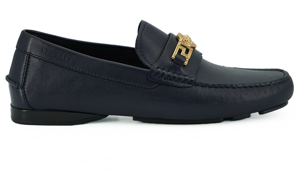 Brogues élégantes en cuir de veau bleu marine