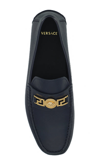 Brogues élégantes en cuir de veau bleu marine