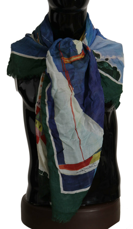 Foulard châle à franges multicolore Sorrento DG de Dolce &amp; Gabbana