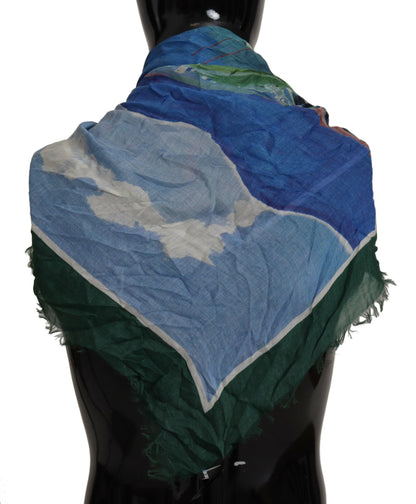 Foulard châle à franges multicolore Sorrento DG de Dolce &amp; Gabbana