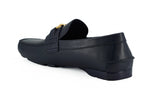 Elegant Navy Blue Calf Leather Loafers