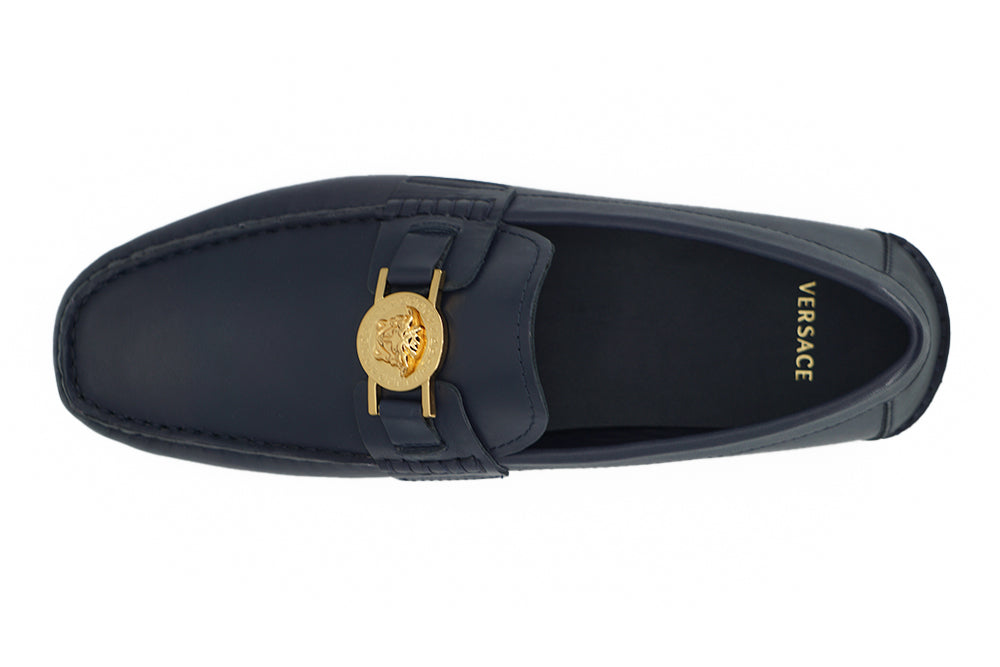 Brogues élégantes en cuir de veau bleu marine