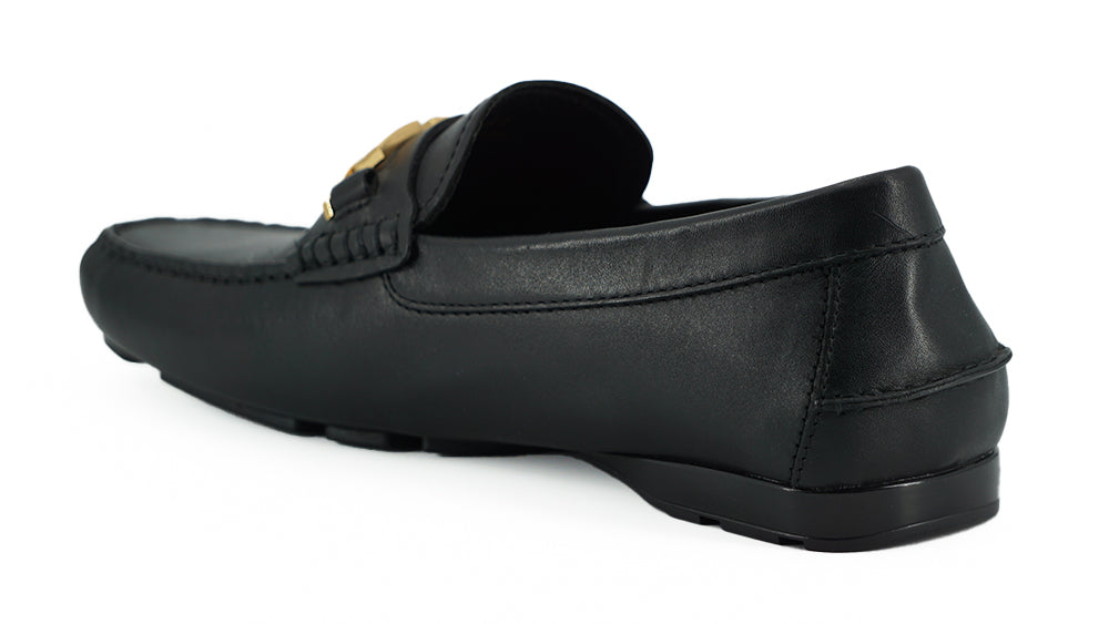 Chaussons en cuir de veau noir élégantes pour homme