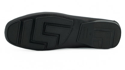 Versace Elegante Herren-Loafer aus schwarzem Kalbsleder