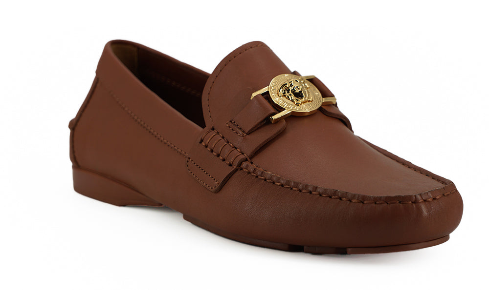 Mocassins Versace élégants en cuir à motif Medusa