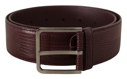 Ceinture Dolce &amp; Gabbana en cuir de veau marron avec boucle large gravée du logo