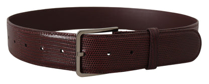 Ceinture Dolce &amp; Gabbana en cuir de veau marron avec boucle large gravée du logo
