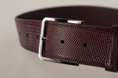 Ceinture Dolce &amp; Gabbana en cuir de veau marron avec boucle large gravée du logo