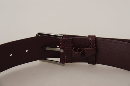 Ceinture Dolce &amp; Gabbana en cuir de veau marron avec boucle large gravée du logo