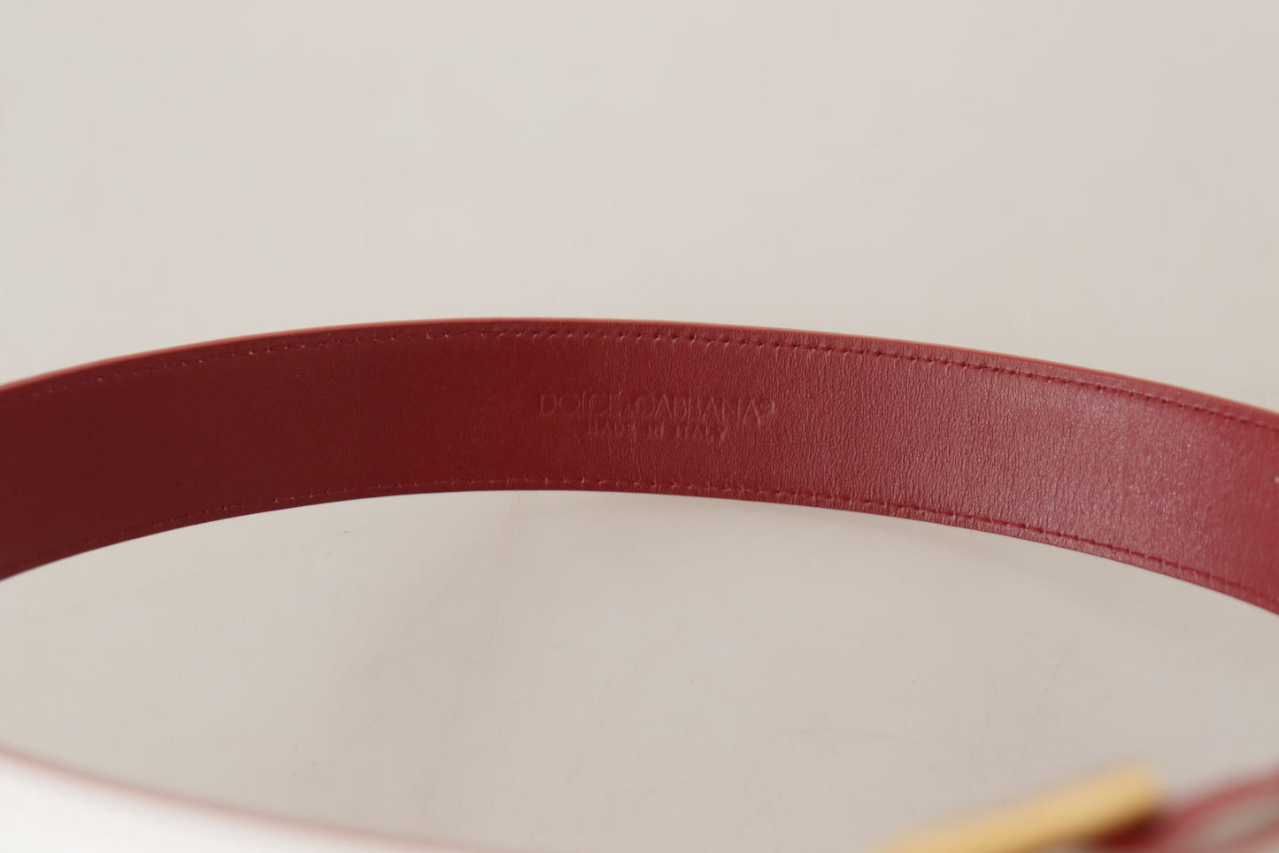 Ceinture Dolce &amp; Gabbana en cuir de veau blanc bicolore avec boucle en métal doré