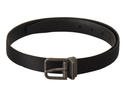 Ceinture Dolce &amp; Gabbana en cuir de veau noir avec boucle en métal vintage