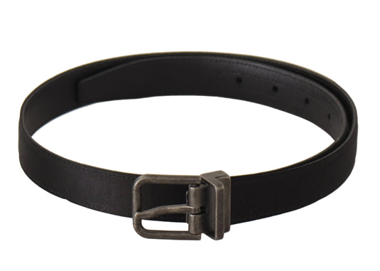 Ceinture Dolce &amp; Gabbana en cuir de veau noir avec boucle en métal vintage